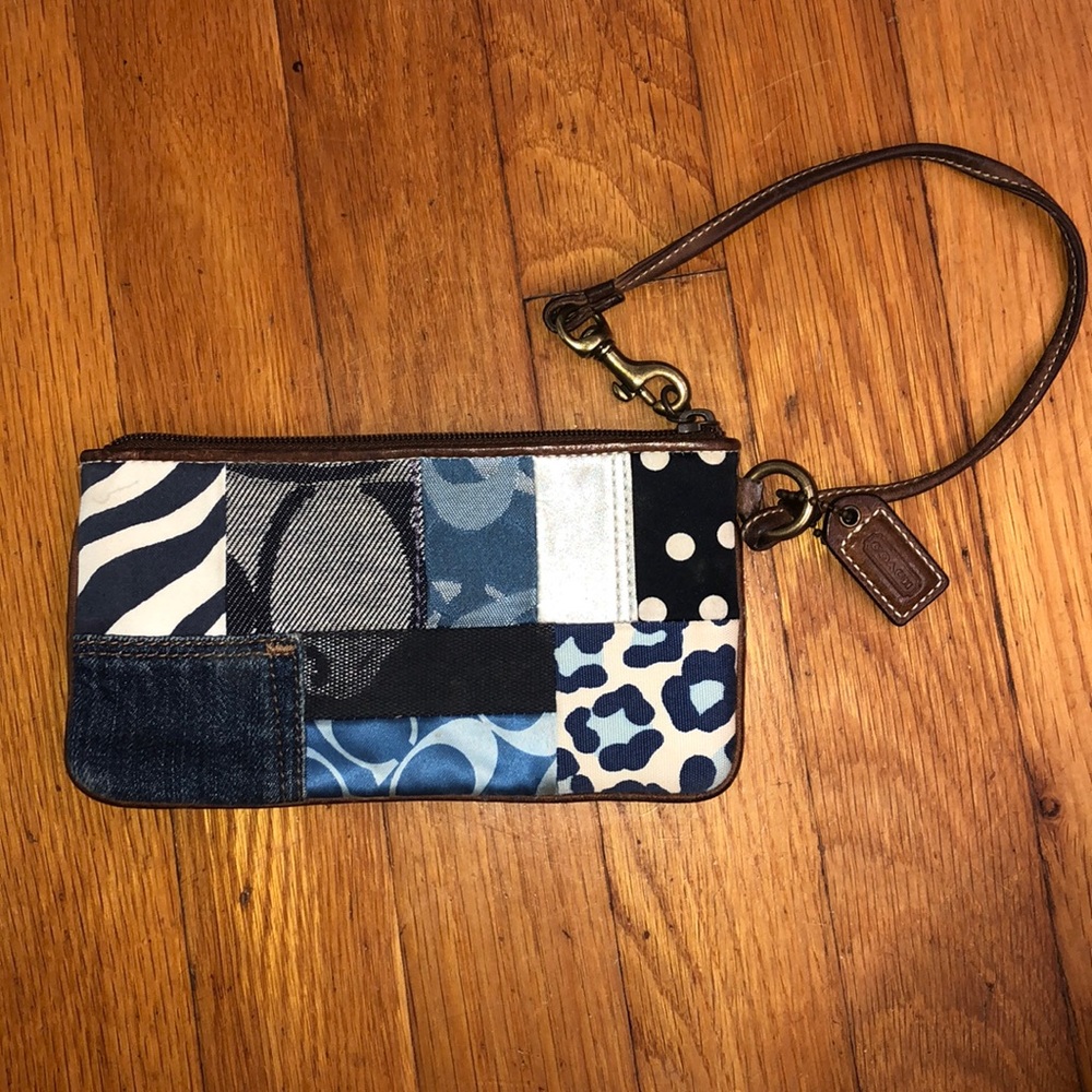 Multi colored Mini Coach wristlet Wallet